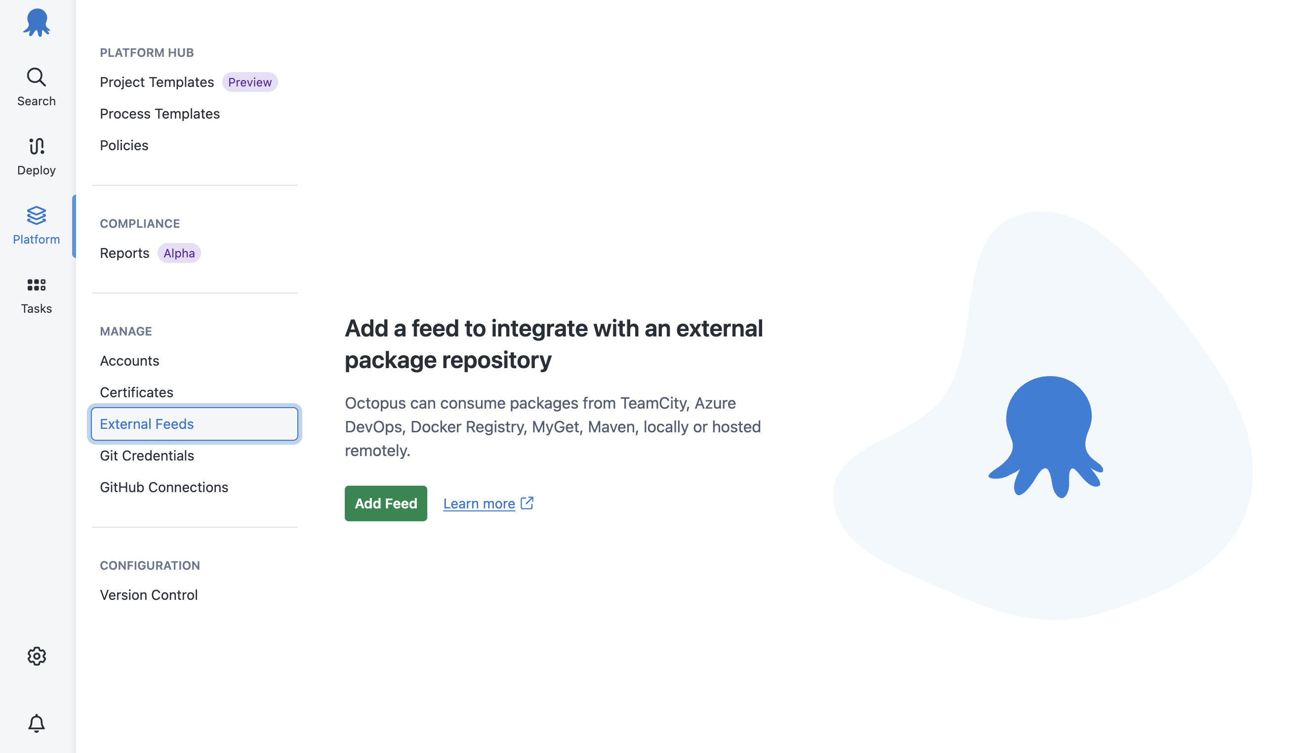 External Feeds in Platform Hub